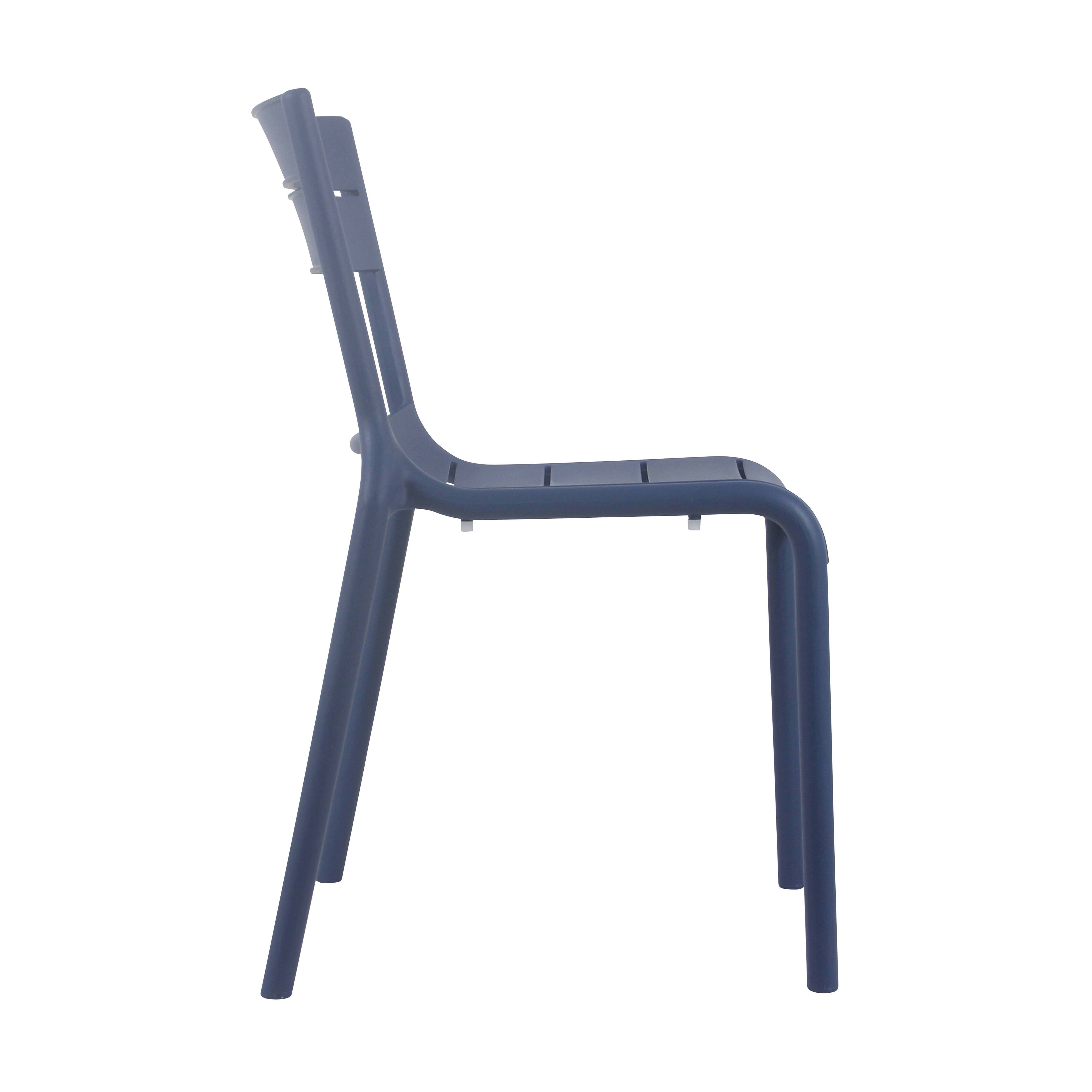 Oviala - Lot de 4 chaises de terrasse en plastique bleu pacific Paname - Oviala - Image 5