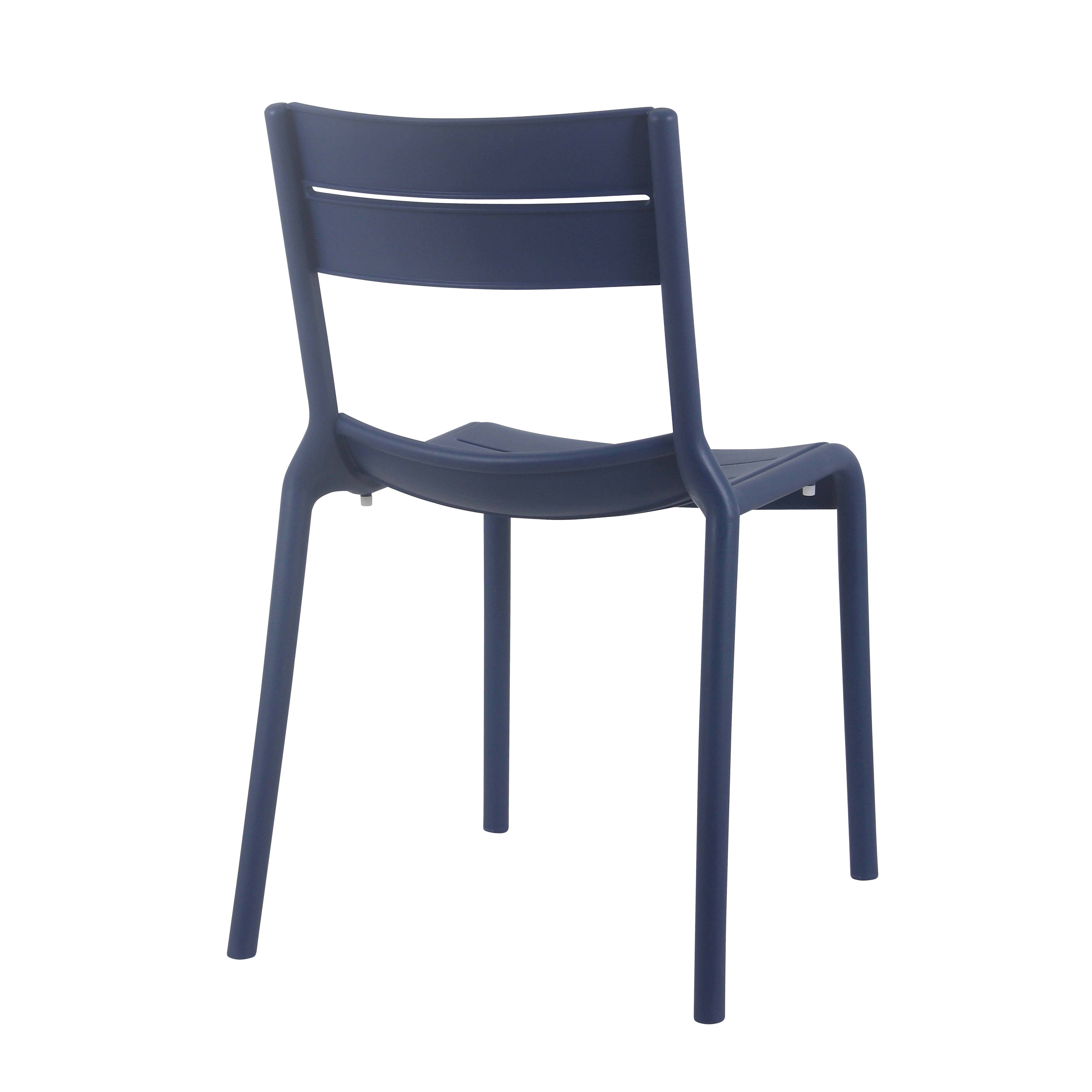 Oviala - Lot de 4 chaises de terrasse en plastique bleu pacific Paname - Oviala - Image 6