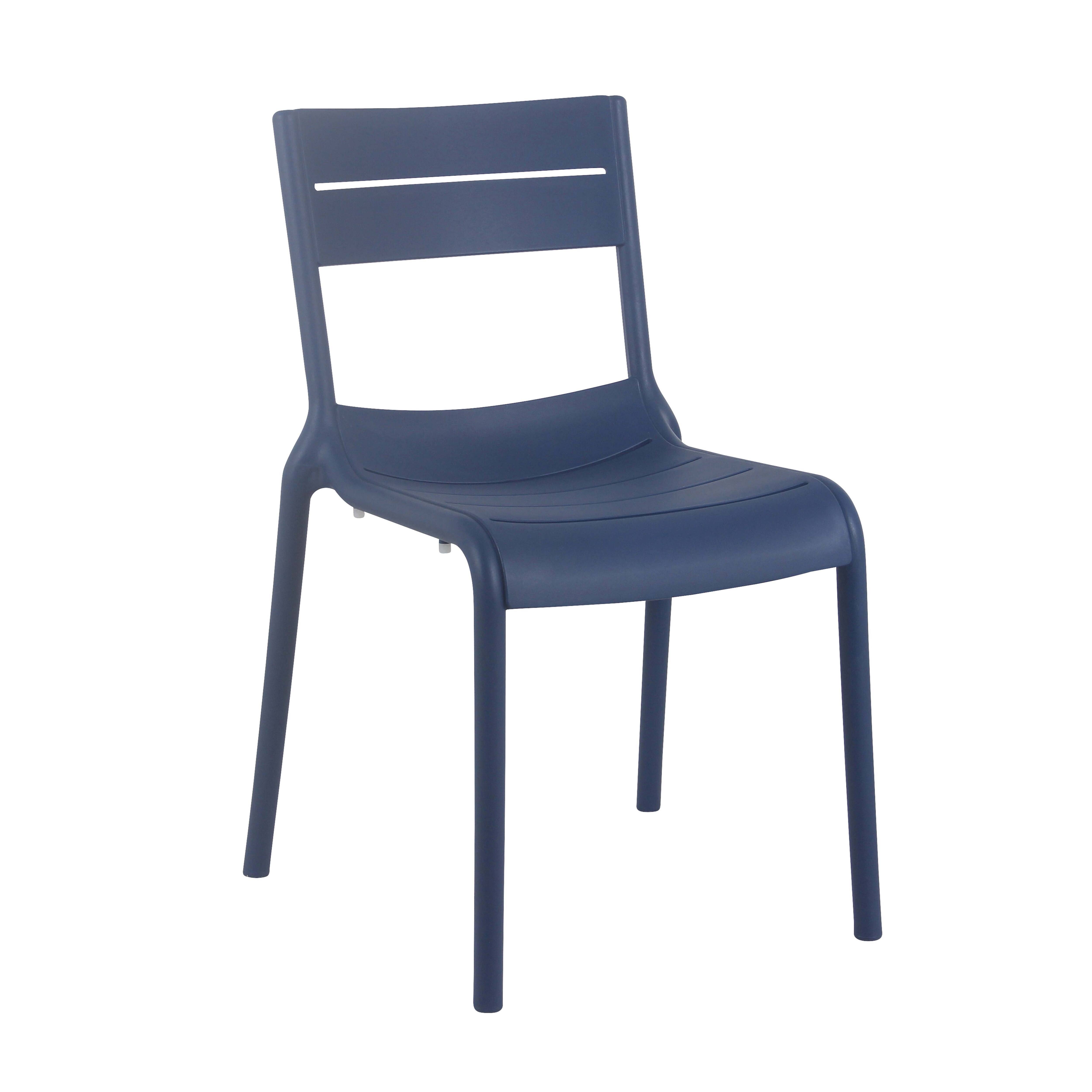 Oviala - Lot de 4 chaises de terrasse en plastique bleu pacific Paname - Oviala - Image 3