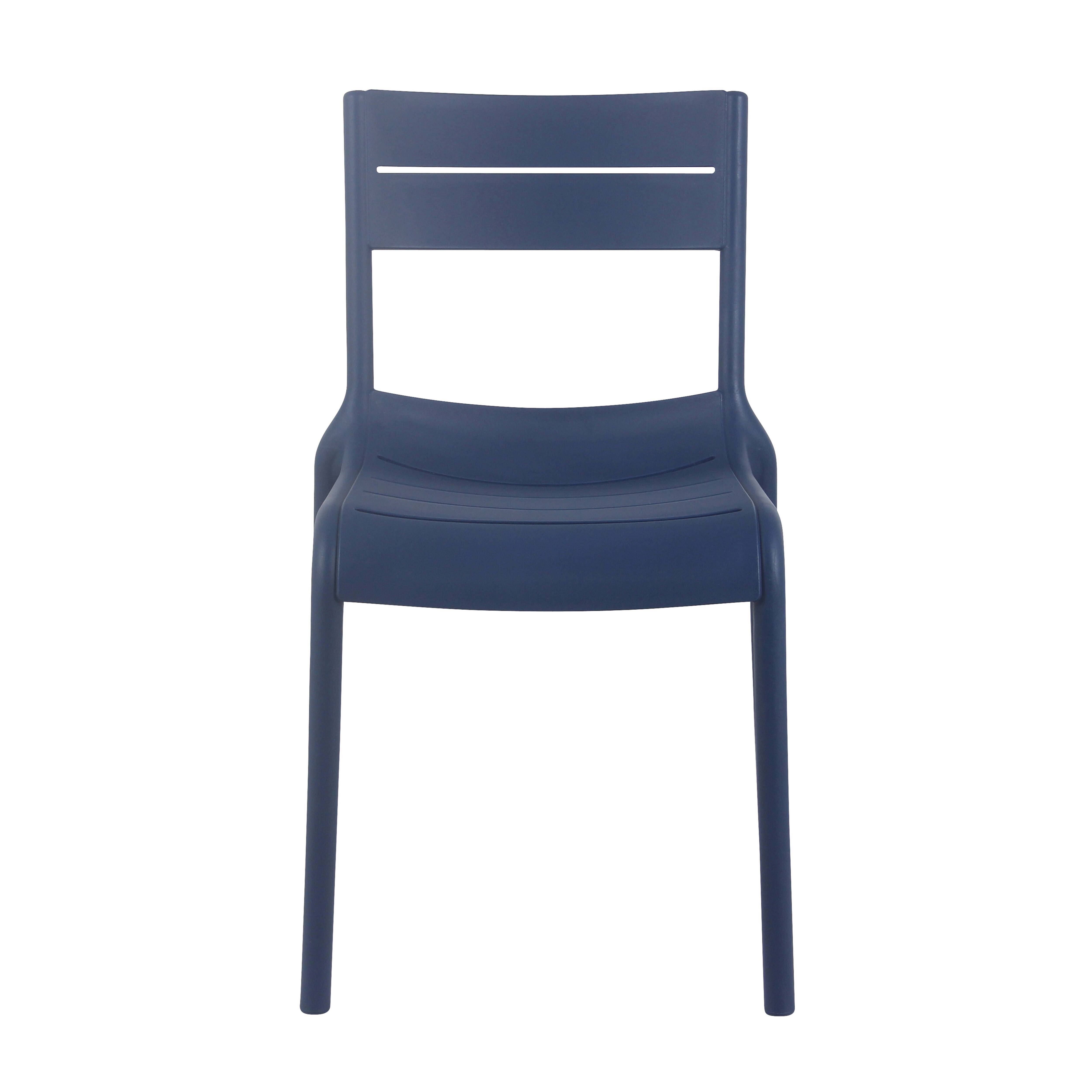 Oviala - Lot de 4 chaises de terrasse en plastique bleu pacific Paname - Oviala - Image 4