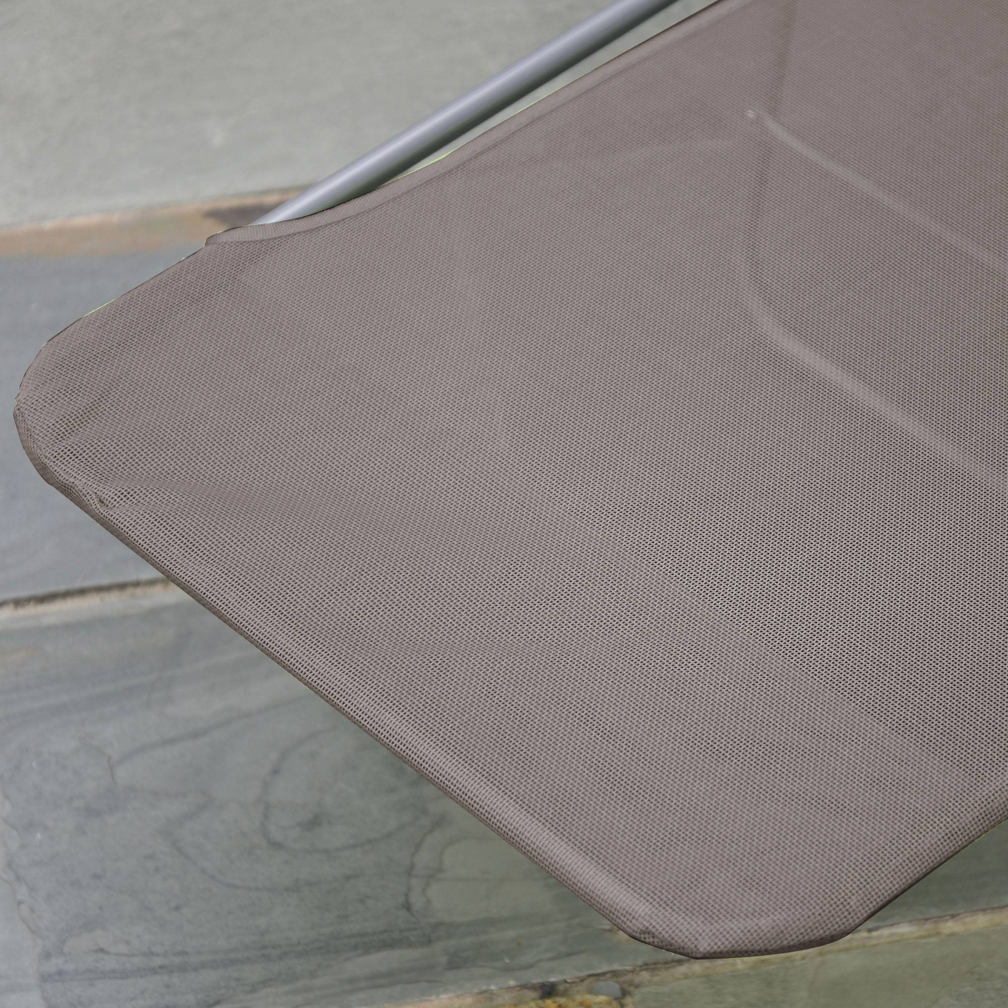 Chaise longue, transat, chaise longue à deux pieds, pliable, résistante aux intempéries, marron - Image 7
