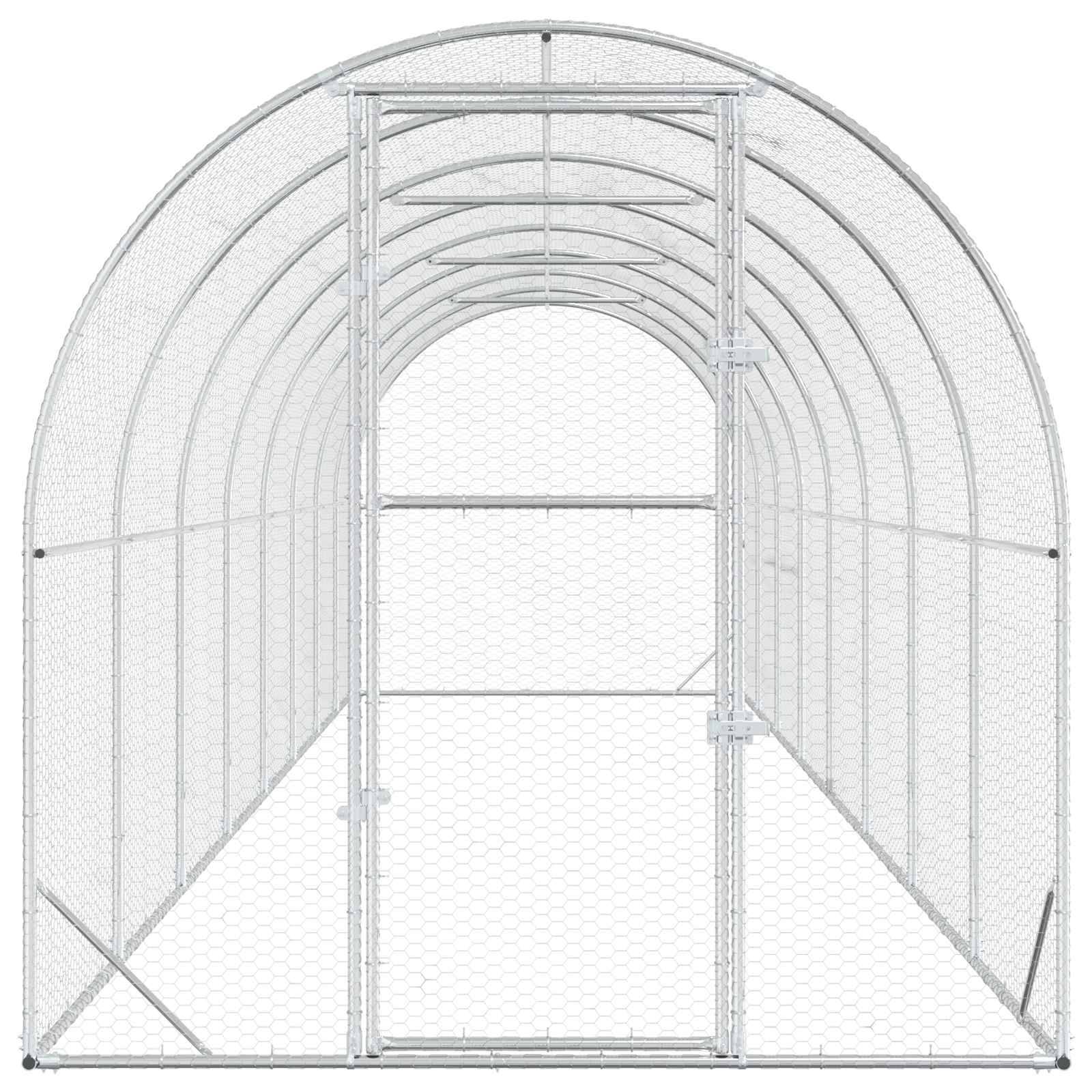 Vidaxl - Poulailler Argenté 800 x 200 x 200 cm Acier galvanisé vidaXL 3434678 - Image 5