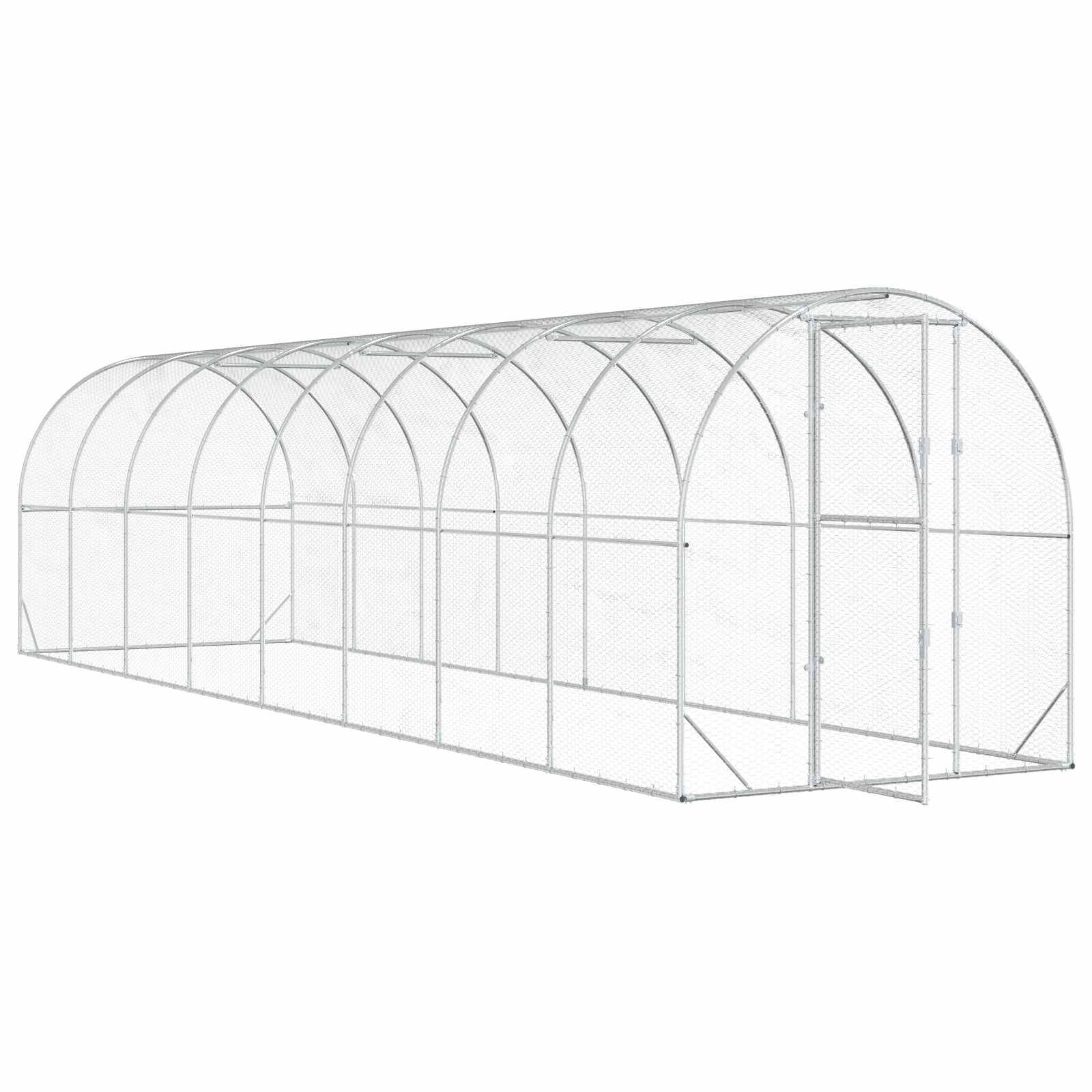 Vidaxl - Poulailler Argenté 800 x 200 x 200 cm Acier galvanisé vidaXL 3434678 - Image 4