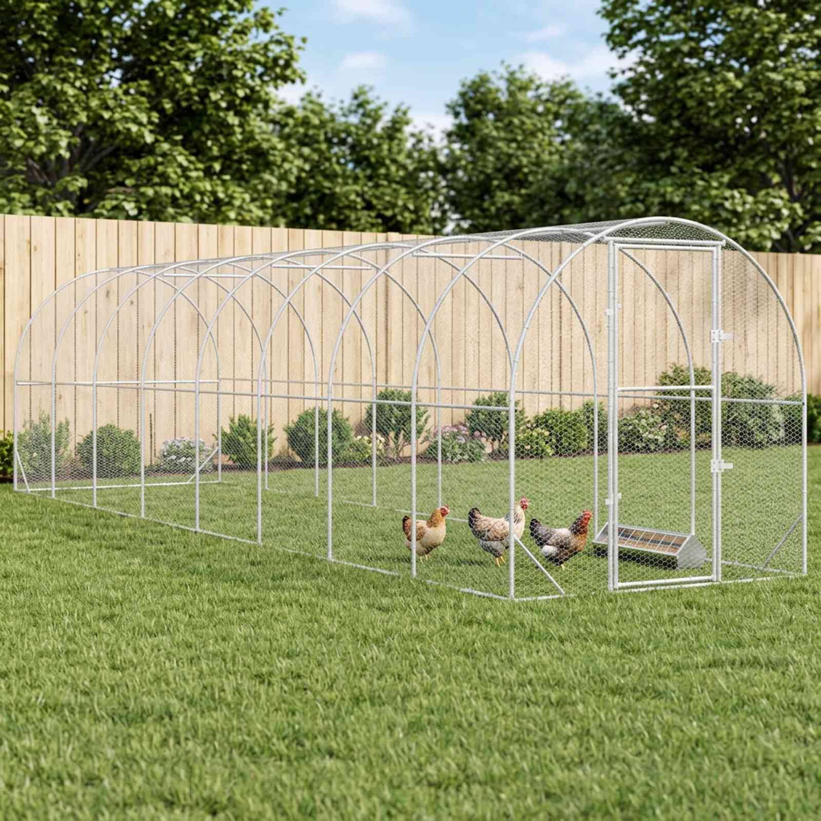 Vidaxl - Poulailler Argenté 800 x 200 x 200 cm Acier galvanisé vidaXL 3434678 - Image 1