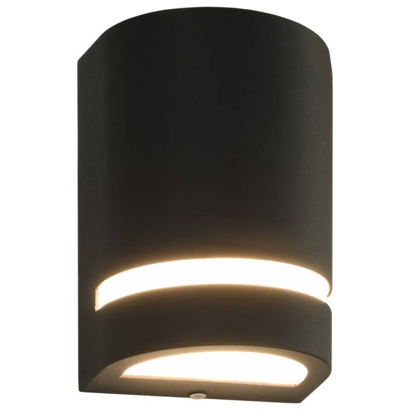 Vidaxl - Appliques Murales D Extérieur 2 Pcs 35 W Noir Demi Rond - Image 2
