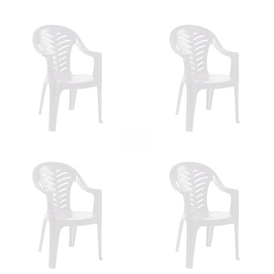 Set 4 fauteuils intérieur, extérieur blanc PALMA garbar - Image 1
