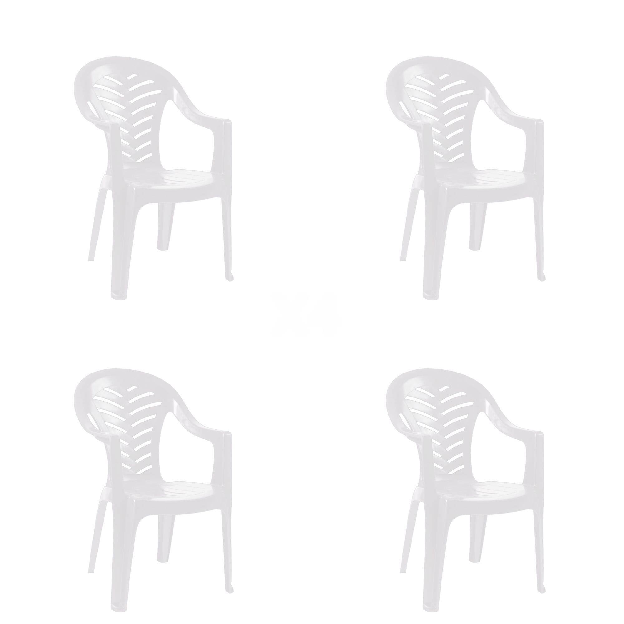 Set 4 fauteuils intérieur, extérieur blanc PALMA garbar - Image 1