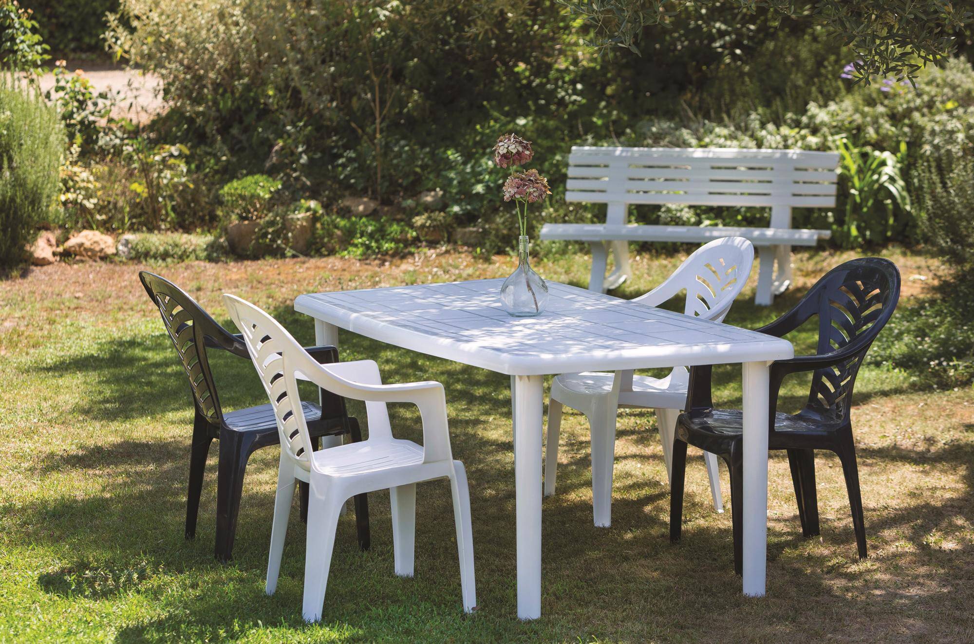Set 4 fauteuils intérieur, extérieur blanc PALMA garbar - Image 4