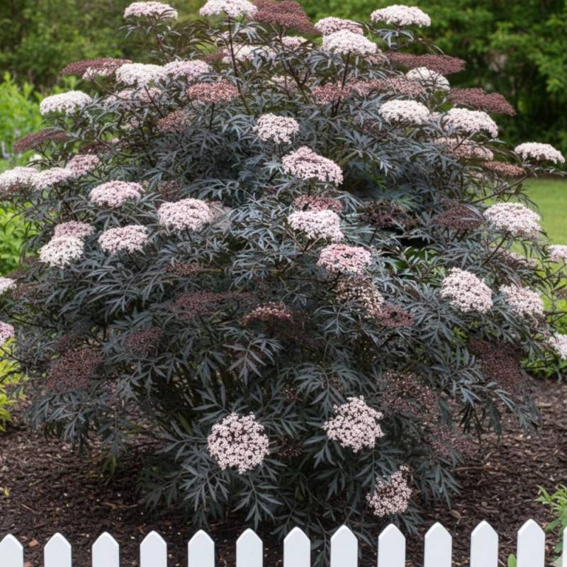 Sureau noir Laced Up® 'SNR 1292', Sambucus à fleurs Blanche - feuillage Caduc - Pot de 3L - 20/40 cm-  hauteur à maturité De 3,00 m à 5,00 m - Image 3