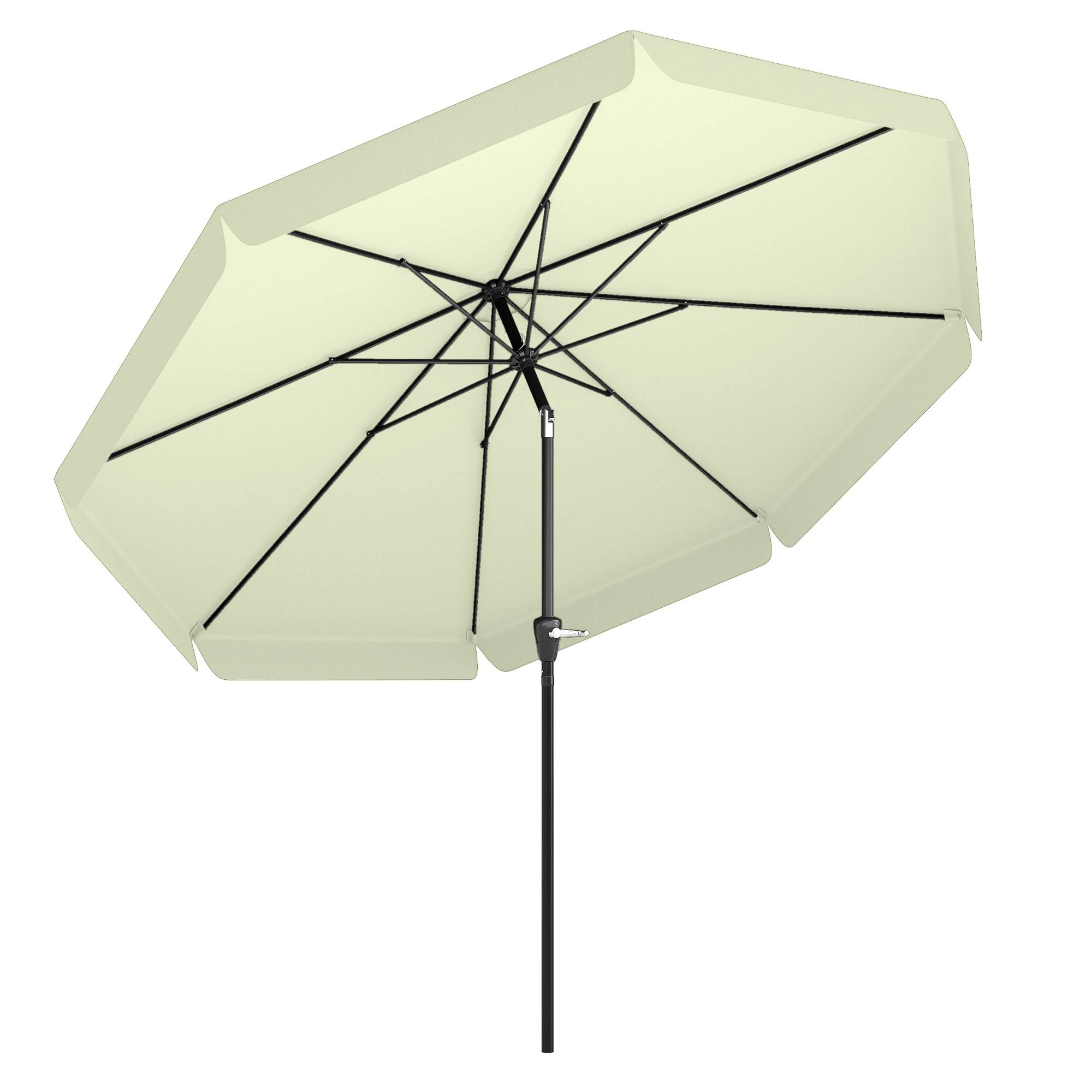 Parasol de jardin et terrasse rond Ø2,7 x 2,5 m avec tête inclinable et protection UV 50+, beige - Image 1