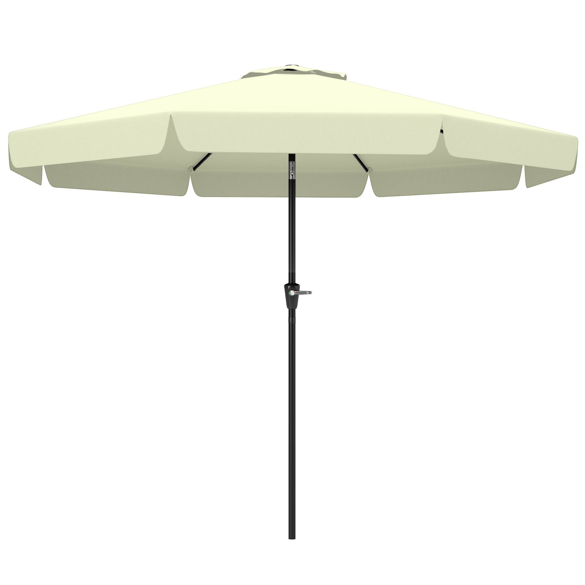 Parasol de jardin et terrasse rond Ø2,7 x 2,5 m avec tête inclinable et protection UV 50+, beige - Image 2
