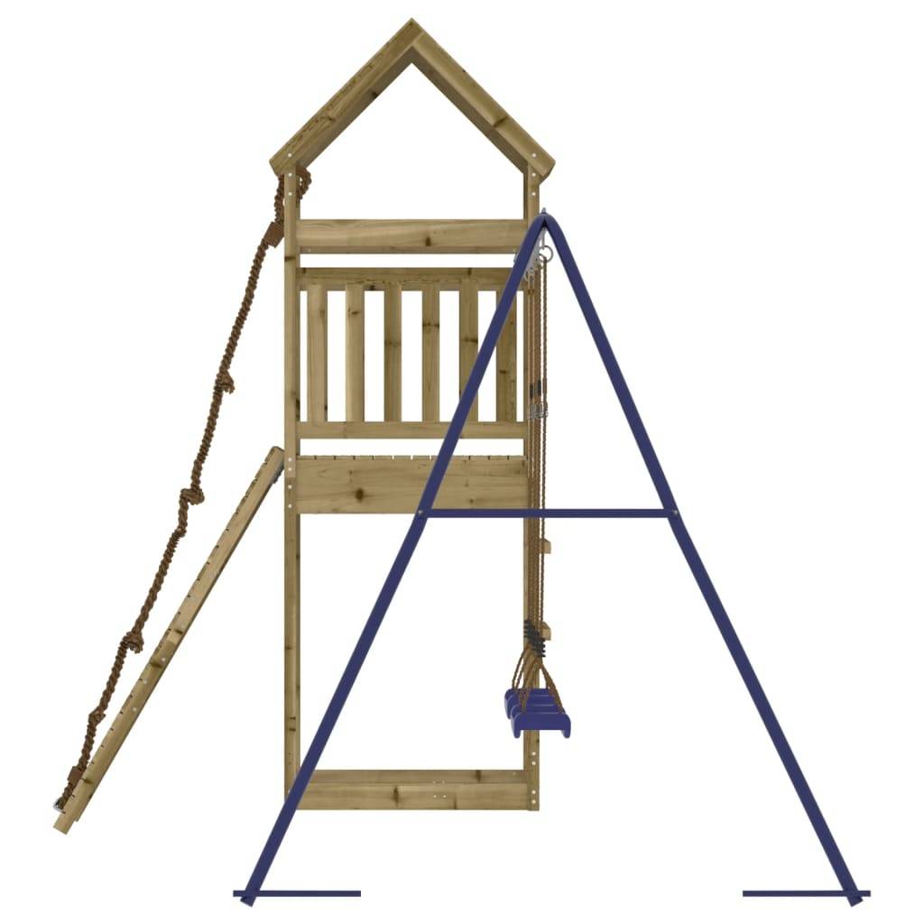Helloshop26 - Aire de jeux d'extérieur balançoires toboggan portiques robuste jeux jardin 315 x 257 x 264 cm bois de pin imprégné - Image 5