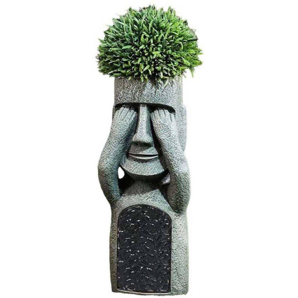 Hanah Home - Jardinière Moai en polyrésine Ne voit pas - Image 3