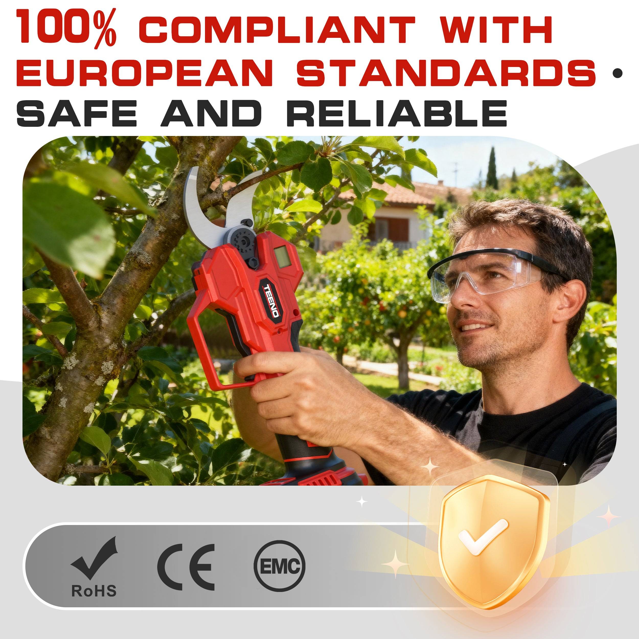 Ensemble d'outils de jardinage 2 en 1 : mini-scie sans fil de 6 pouces + sécateur électrique sans fil de 40 mm, comprend 2 batteries de 4,0 Ah - Image 4
