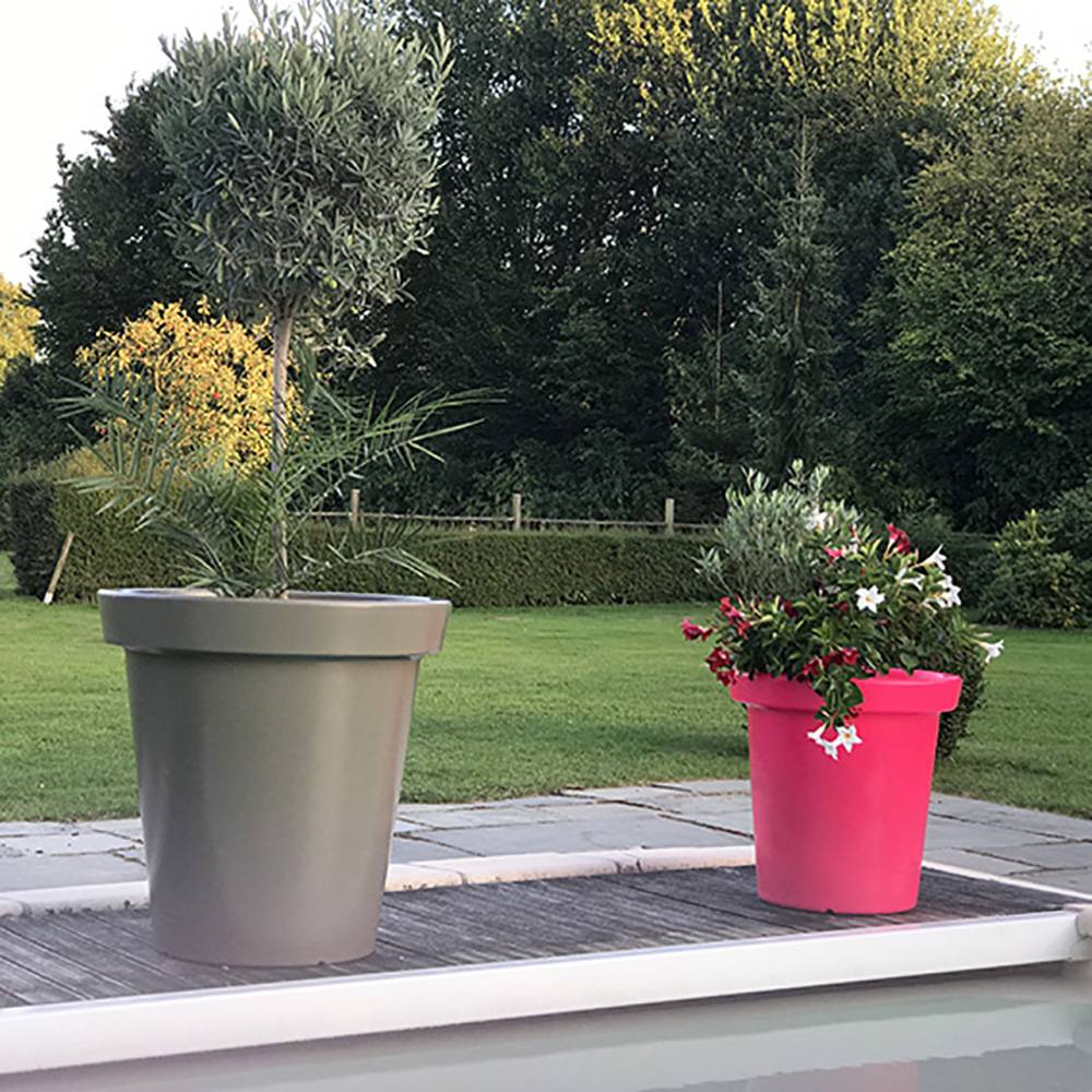 Pot de fleurs rond xxl delight 200l - lot de 2 - plast'up rotomoulage - Image 2