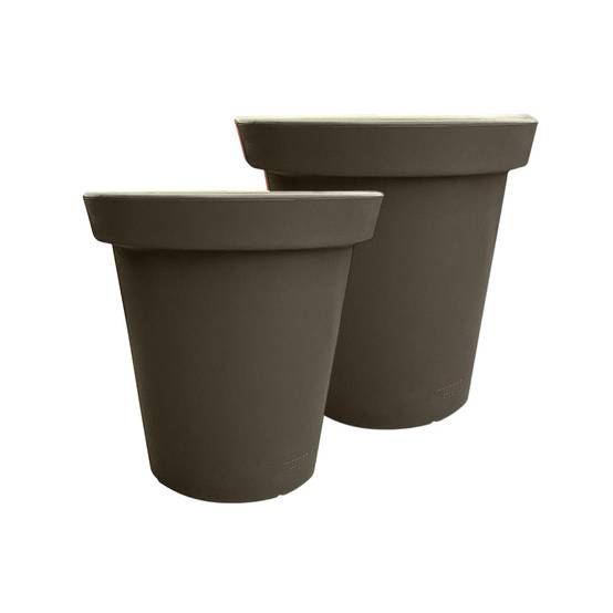 Pot de fleurs rond xxl delight 200l - lot de 2 - plast'up rotomoulage - Image 1