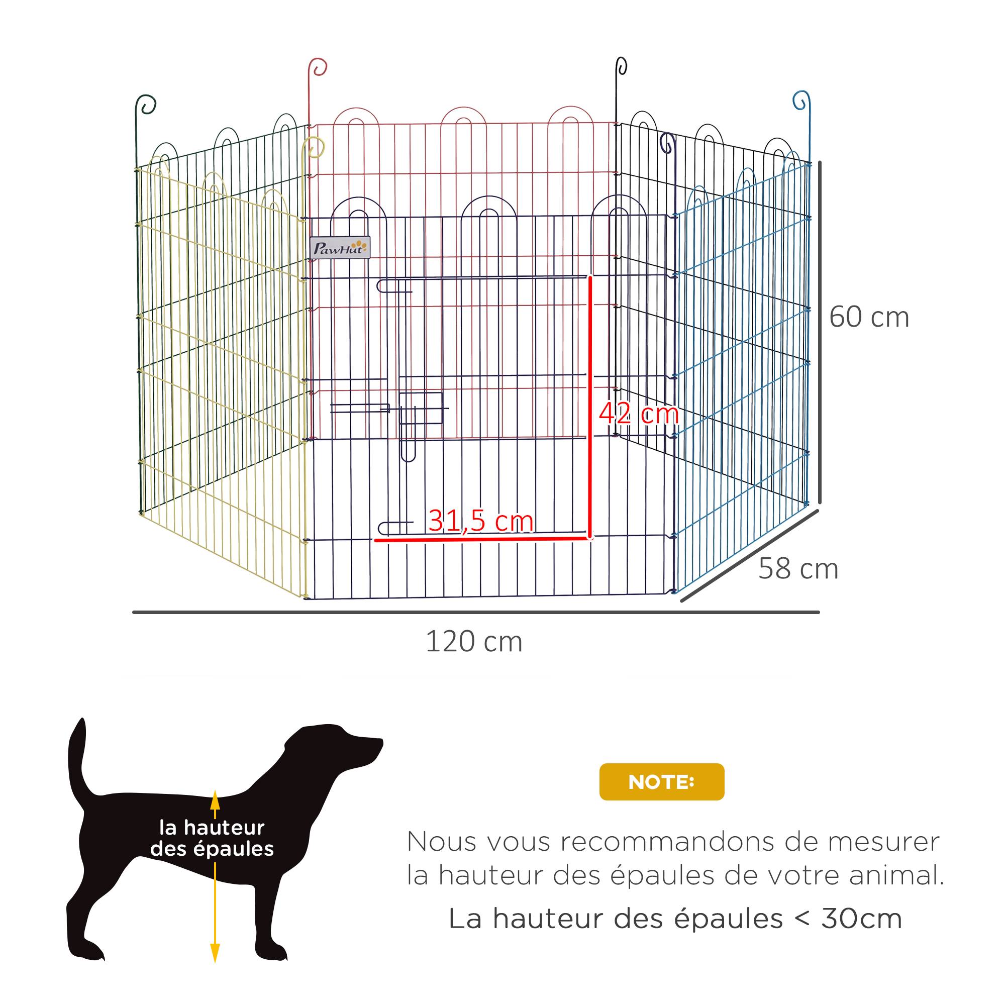 Parc enclos modulable fil métallique pour lapins et rongeurs 120x60cm multi - ComfortXL Outdoor Living - Image 5