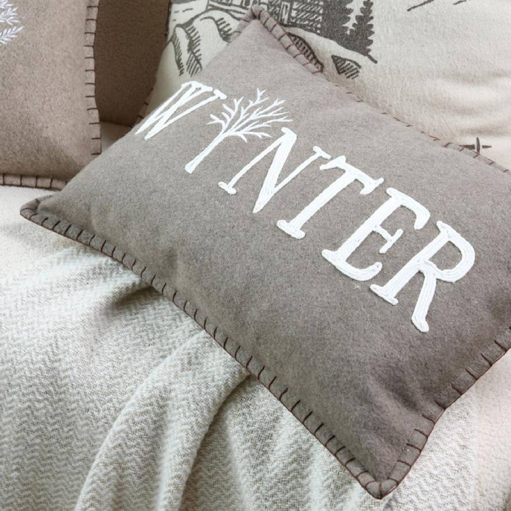 Lovely Casa - Coussin "WINTER" en velours de coton - LOVELY CASA - Image 3