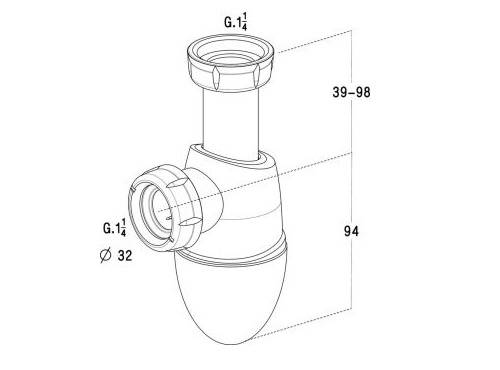 Siphon de lavabo EASYPHON bi-matière à joint intégré - NICOLL - 0201282 - Image 3