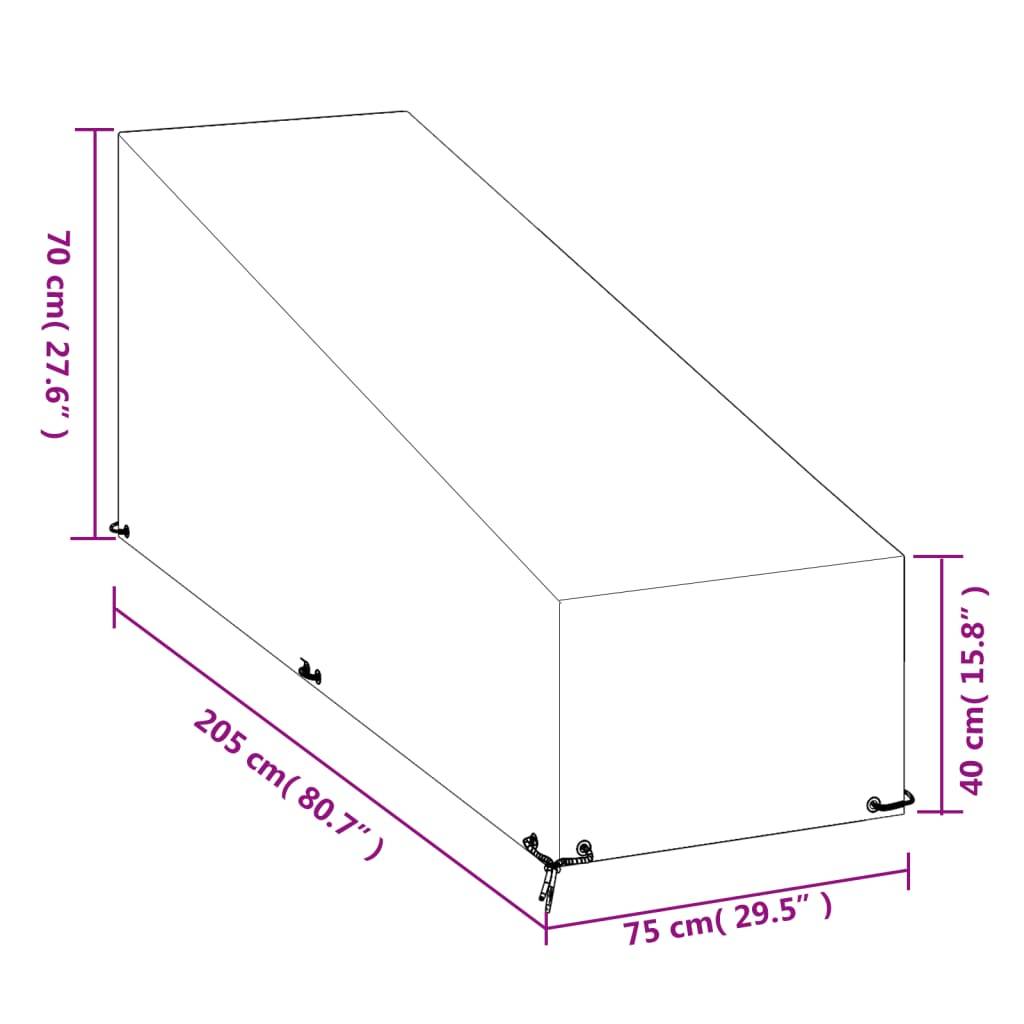 Maison Chic - Housse de protection | Couvercle de protection | Housse de chaise longue 12 œillets 205x75x40/70 cm polyéthylène Maison Chic - Image 9
