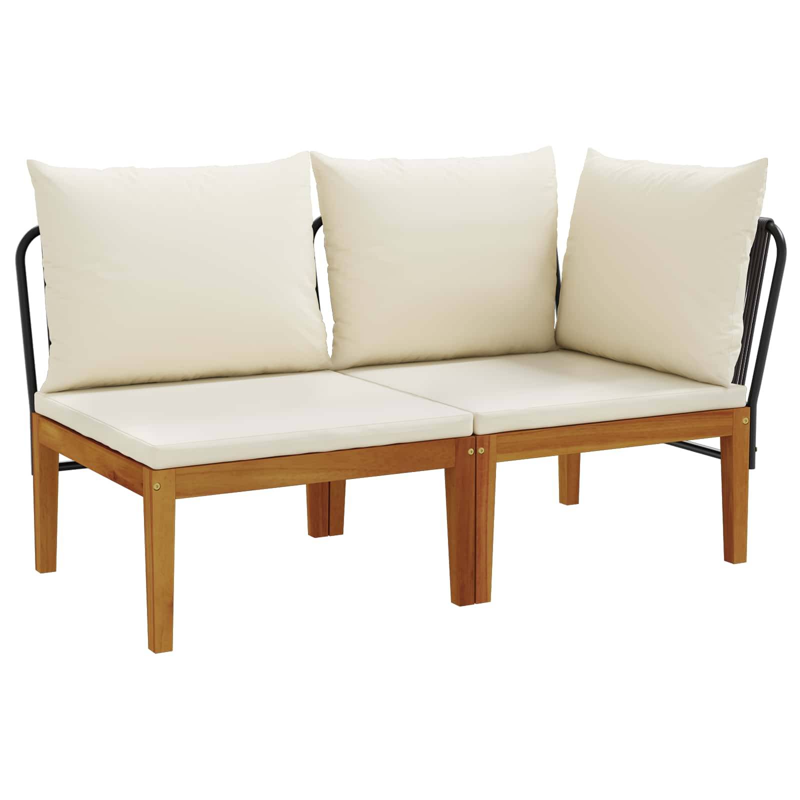 Vidaxl - Ensemble de salon de jardin 2 pc avec coussins Naturel vidaXL 42022066 - Image 2