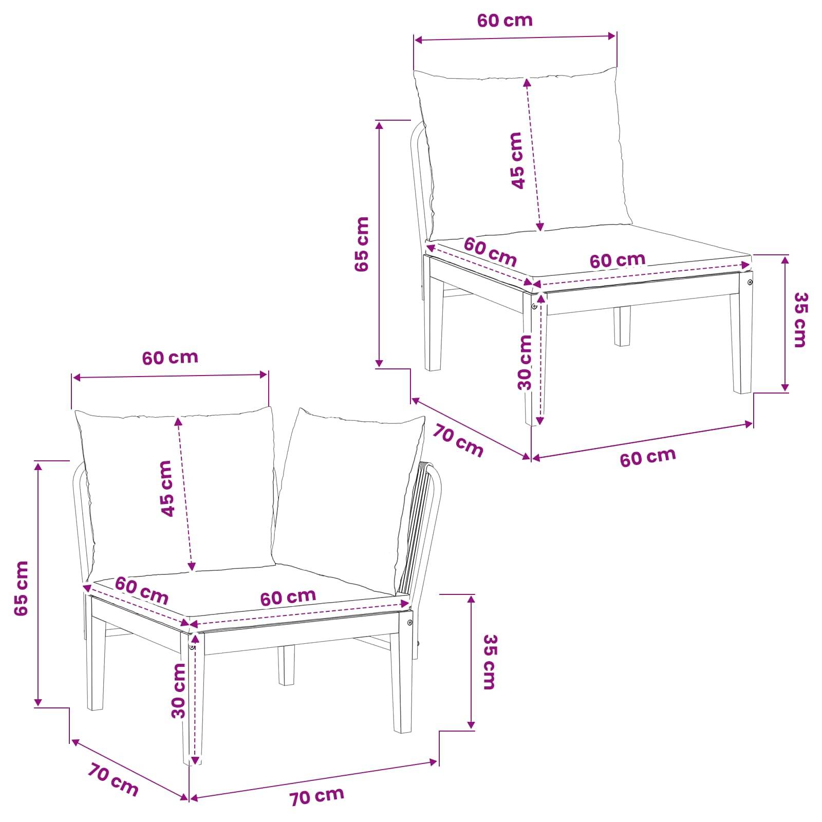 Vidaxl - Ensemble de salon de jardin 2 pc avec coussins Naturel vidaXL 42022066 - Image 3