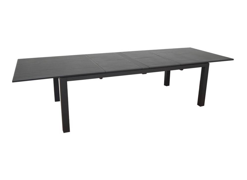 Proloisirs - Table de jardin rectangulaire extensible Genes - graphite 220/270/320 cm