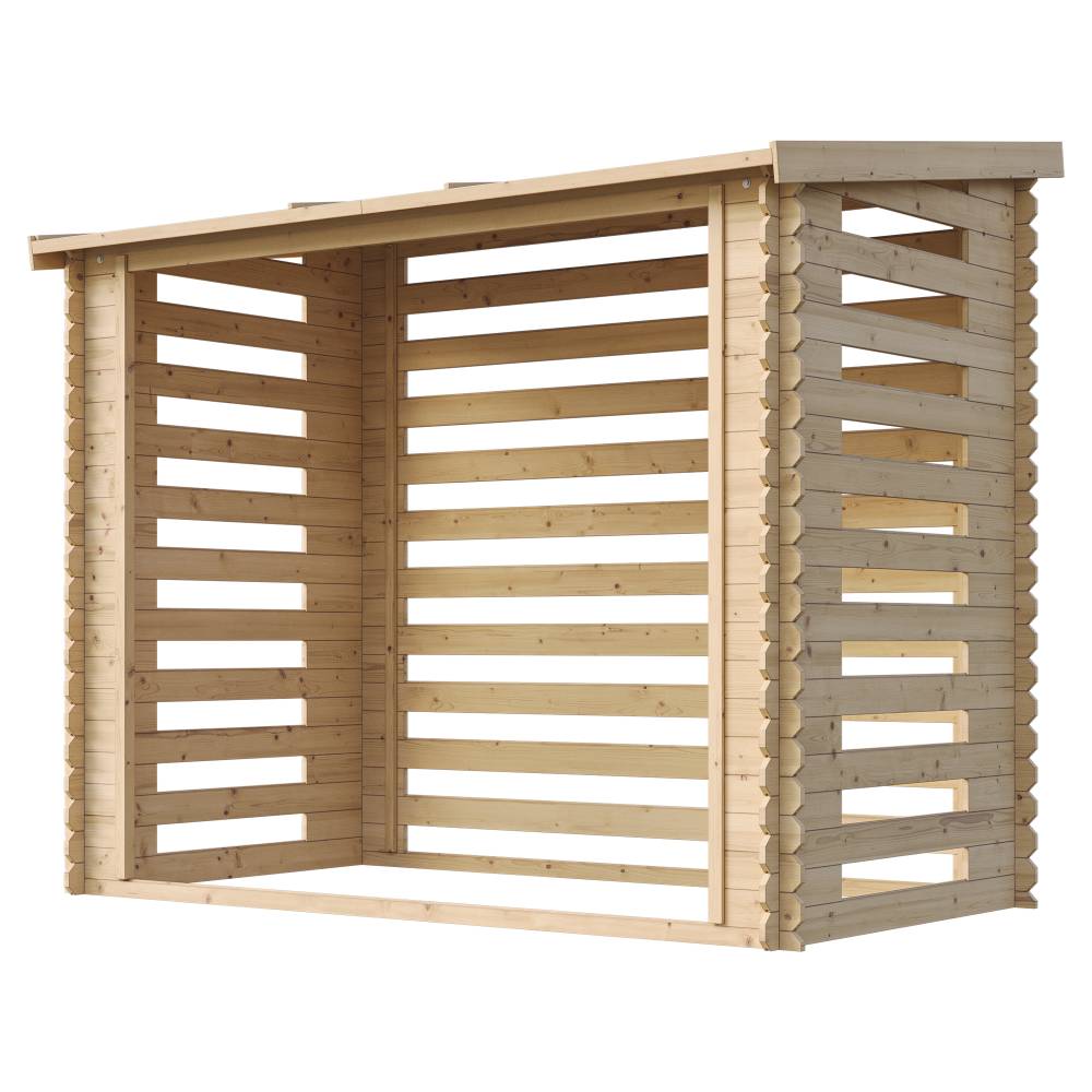 Timbela - Abri à bûches -l146xL232xH199 cm / 2.63 m² - Abri De Stockage Du Bois et range bûches extérieur - 19 mm d’épaisseur - Timbela M202 - Image 4