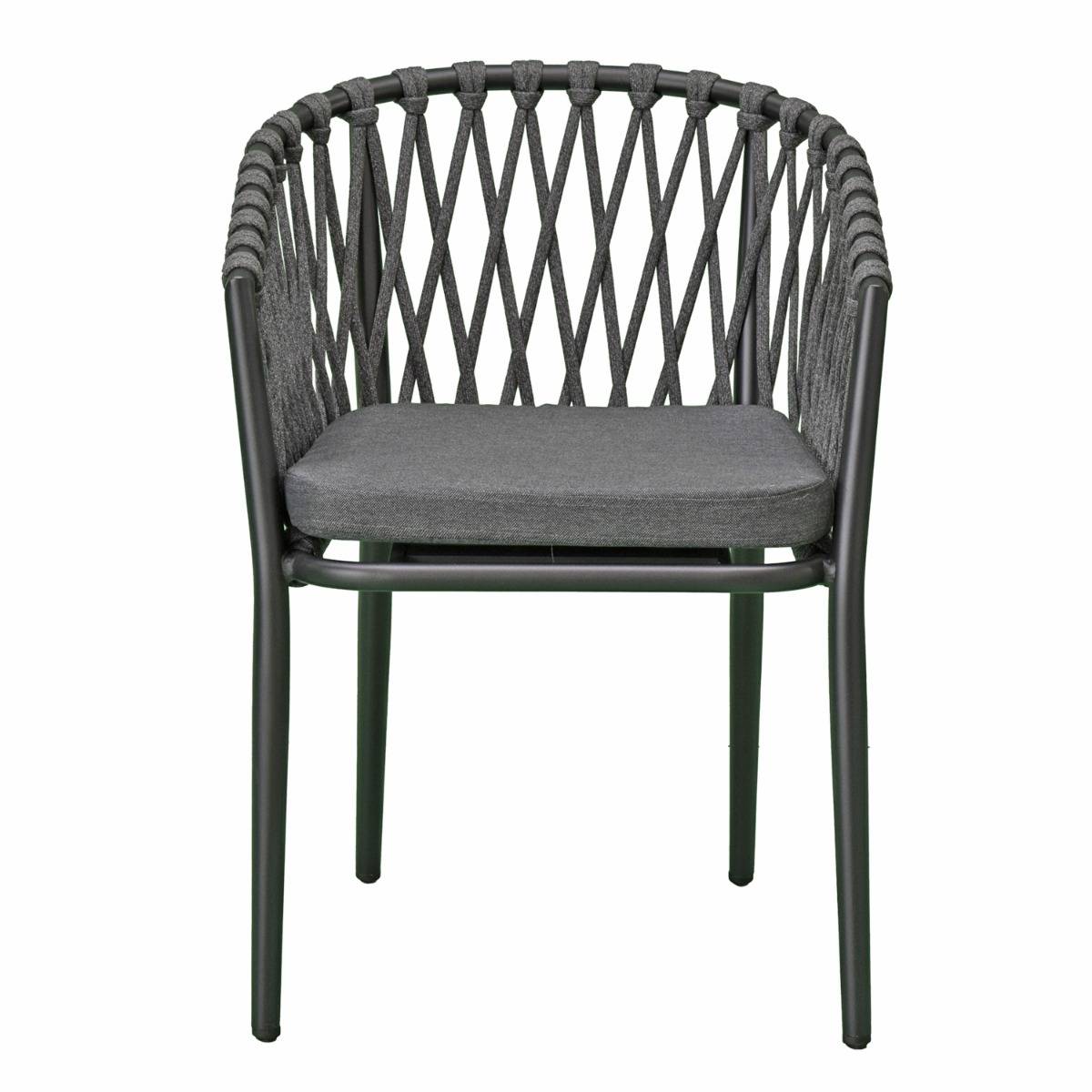 Fauteuil en aluminium anthracite et corde gris foncé, Lula - Gecko Jardin - Image 4