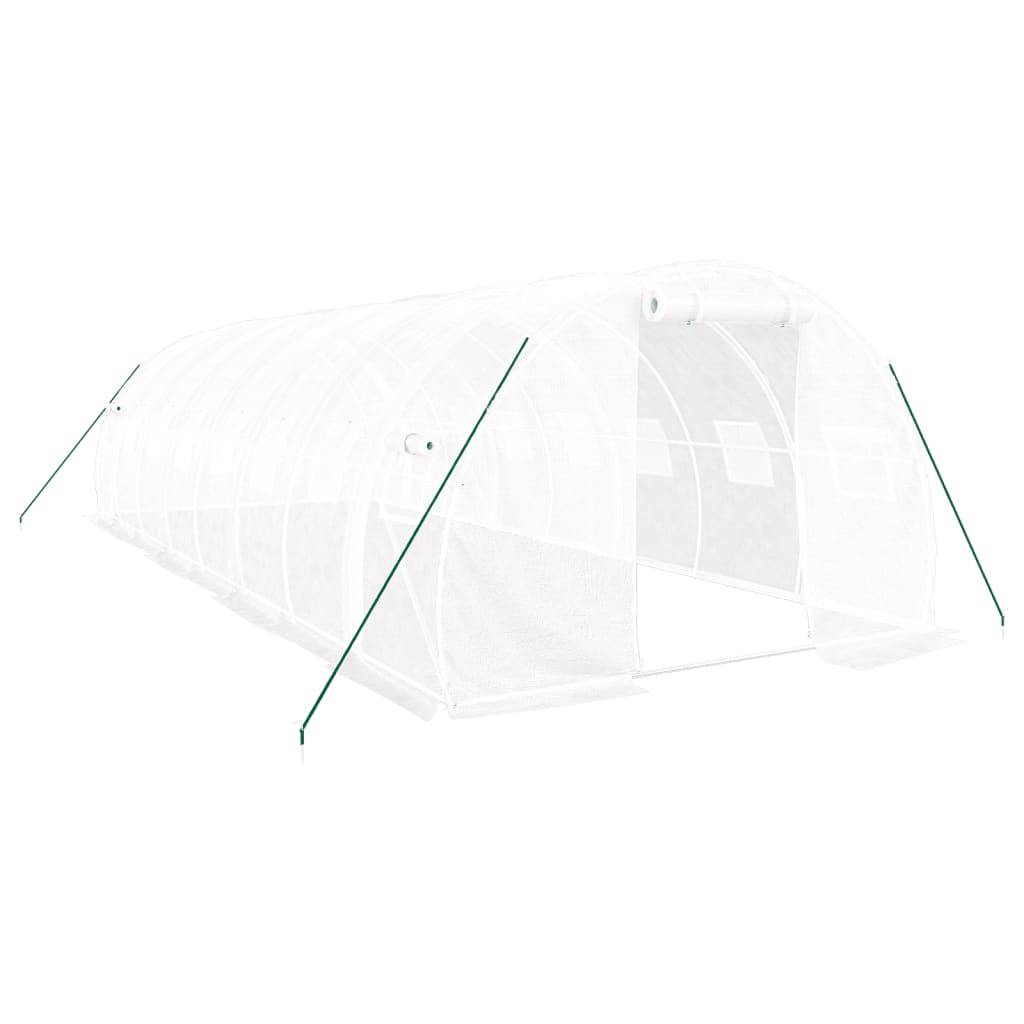 Vidaxl - Serre avec cadre en acier blanc 24 m² 8x3x2 m vidaXL 3188052 - Image 2