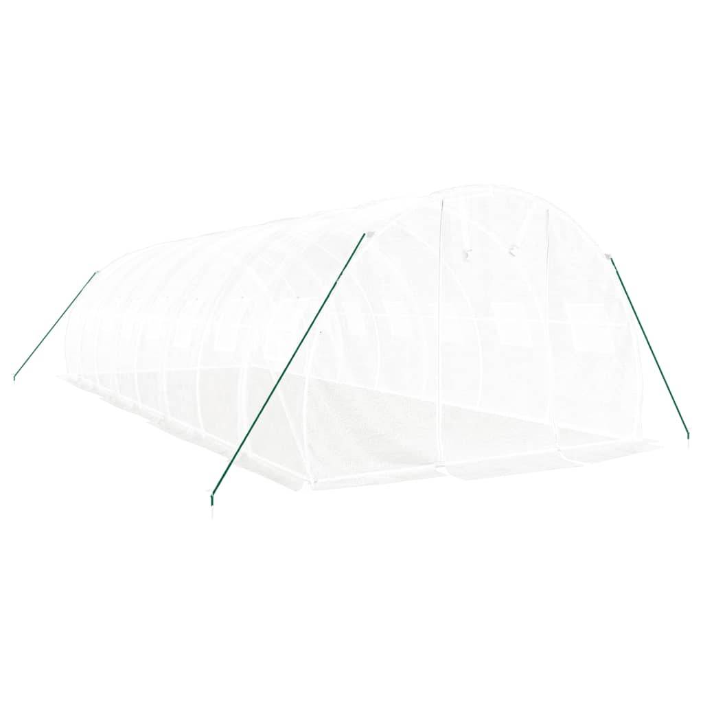 Vidaxl - Serre avec cadre en acier blanc 24 m² 8x3x2 m vidaXL 3188052 - Image 9