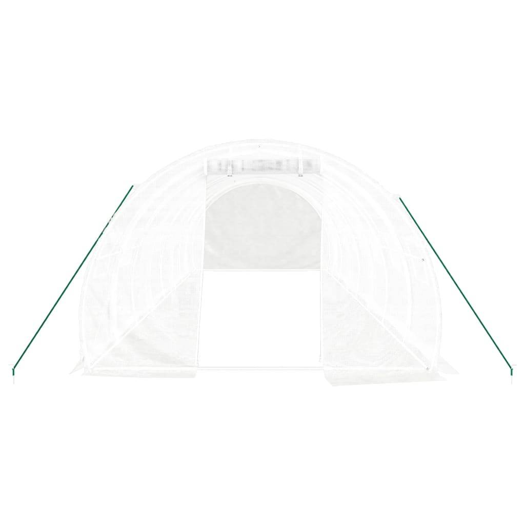 Vidaxl - Serre avec cadre en acier blanc 24 m² 8x3x2 m vidaXL 3188052 - Image 10