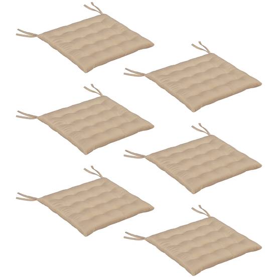 Lot de 6 coussins de chaise de jardin, Coussins extérieur capitonné, grand confort cm avec attaches, dim. 40L x 40l cm - Image 2