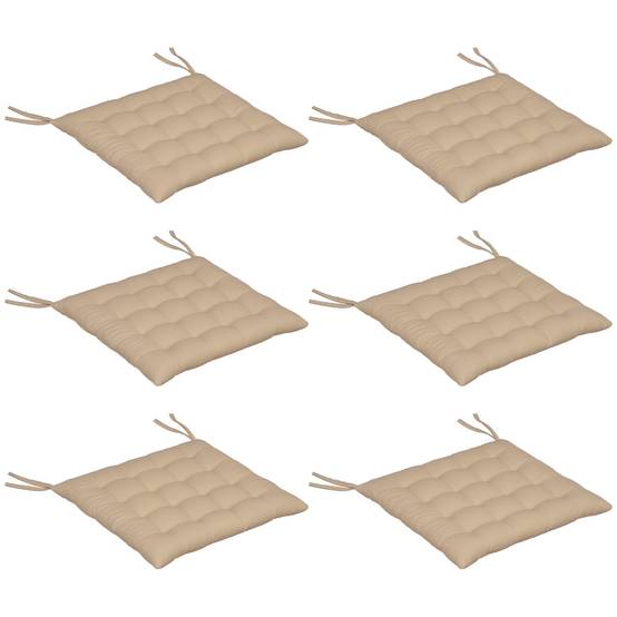Lot de 6 coussins de chaise de jardin, Coussins extérieur capitonné, grand confort cm avec attaches, dim. 40L x 40l cm - Image 1