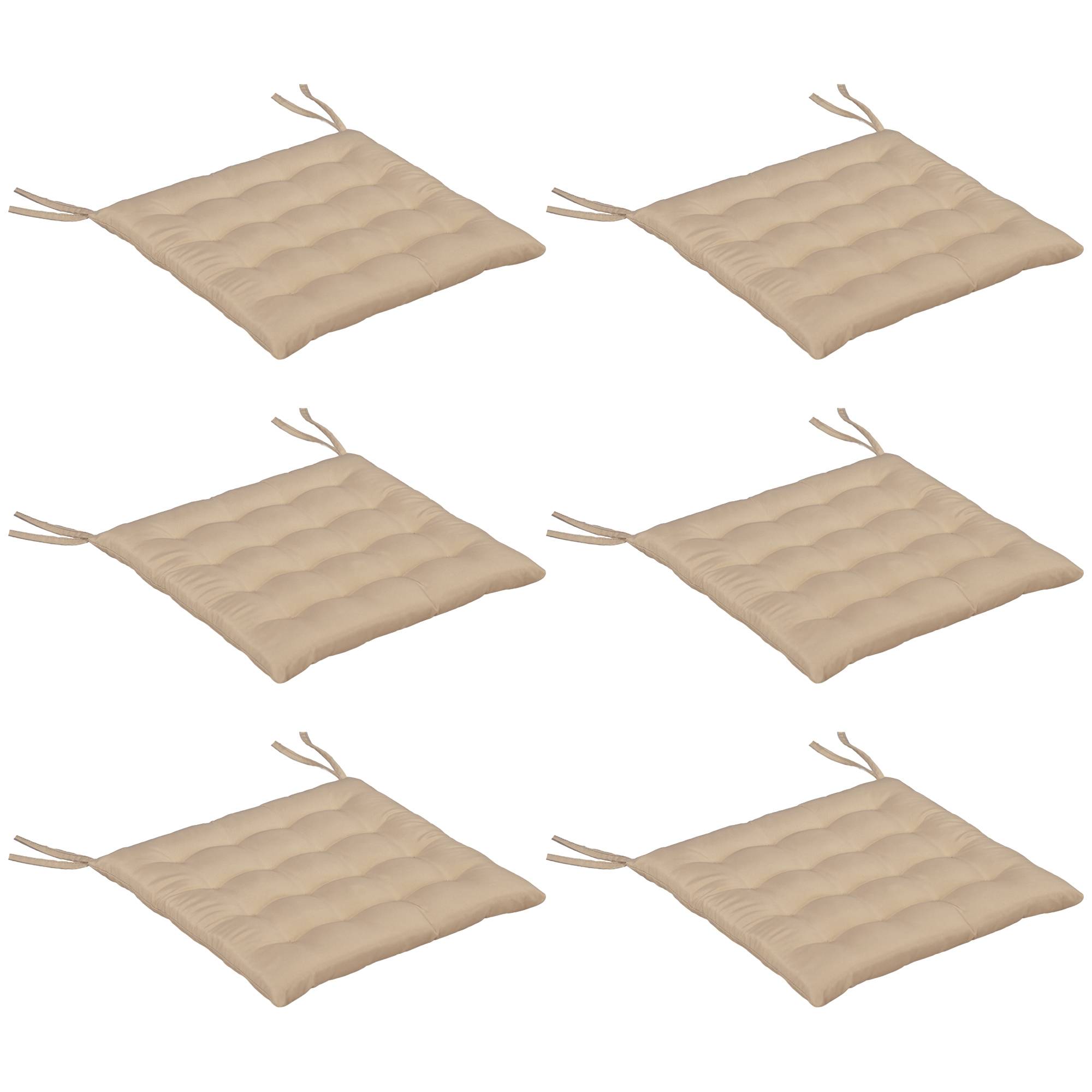 Lot de 6 coussins de chaise de jardin, Coussins extérieur capitonné, grand confort cm avec attaches, dim. 40L x 40l cm - Image 10