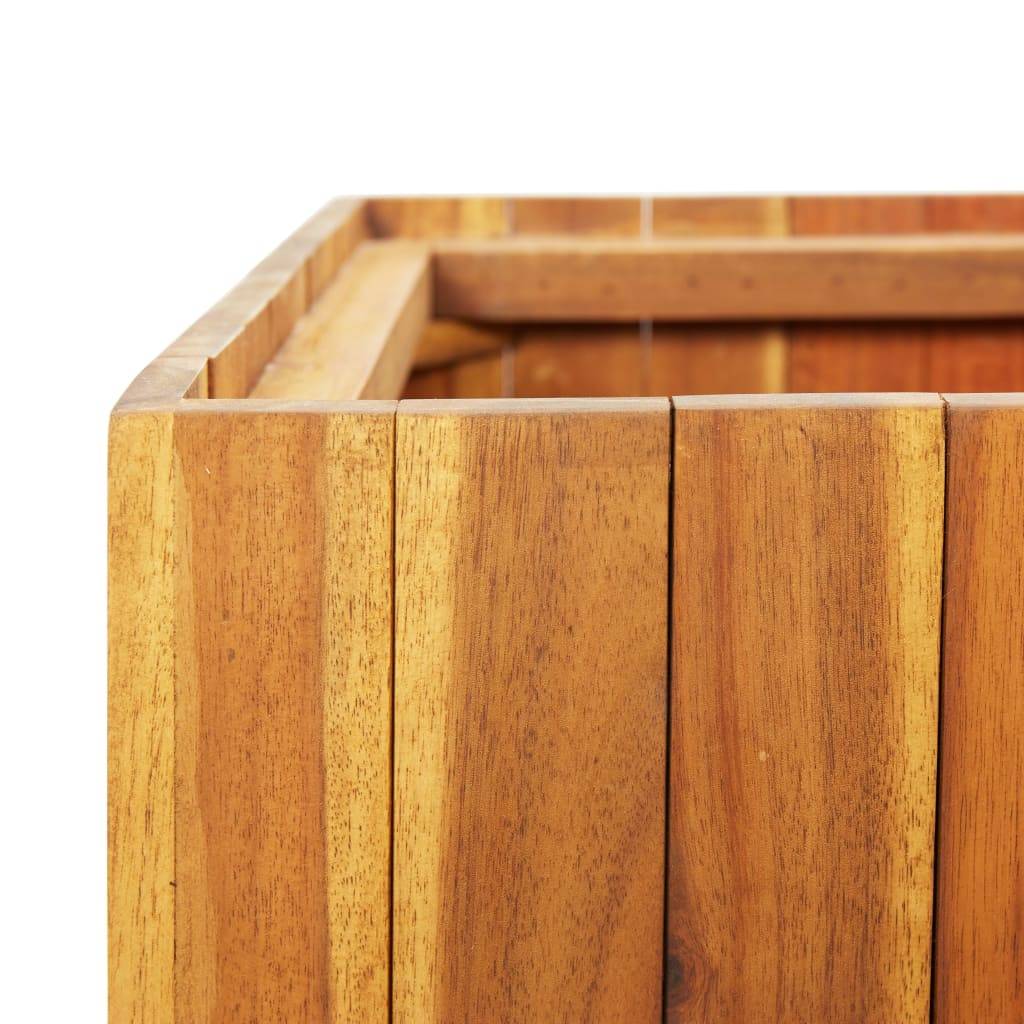 ComfortXL - Jardinière surélevée bois acacia balcon terrasse avec 3 pots intégrés 66x35cm brun - ComfortXL Outdoor Living - Image 7