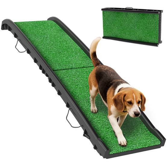 Rampe chien pliable, antidérapante, aide coffre, animaux jusqu'à 90 kg, 155x38,5x15,5cm, noir - Image 1