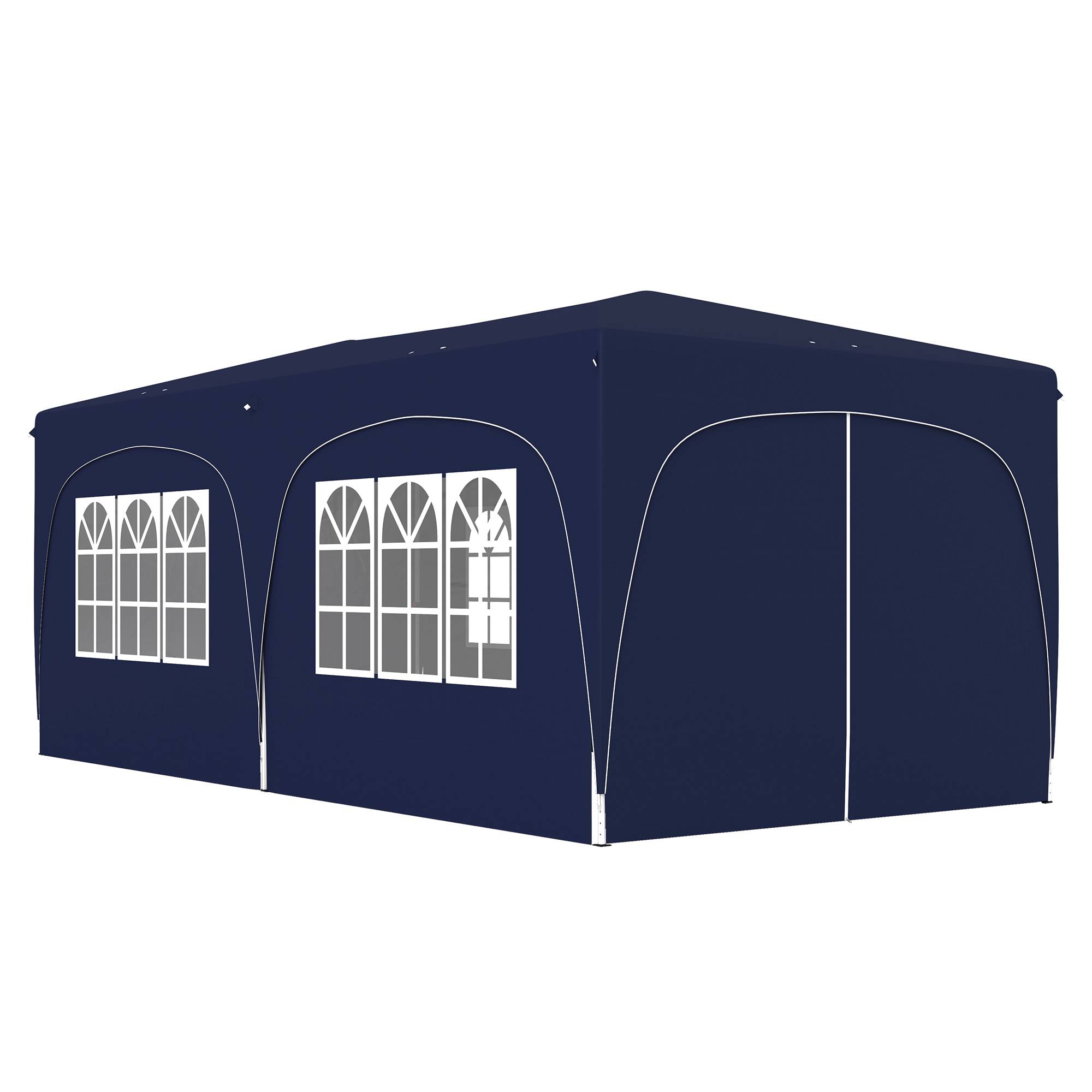 Tonnelle pliante 3 x 6 m avec panneaux latéraux, protection solaire UPF50+, hauteur réglable, sac de transport, bleu foncé - Image 2