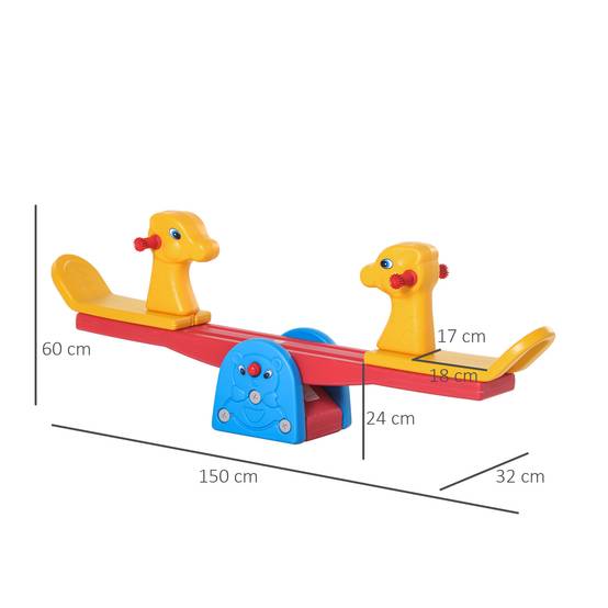 Balançoire à bascule pour enfants 1-4 ans avec poignées antidérapantes, plastique PEHD sécurisé multicolore - Image 5
