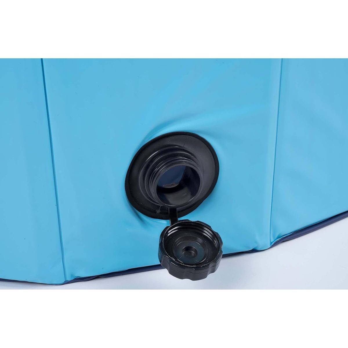 Piscine pour Chien PVC Ø 80 x 30 Cm Sol Antidérapant Jeu d'eau pour Animaux KZ GARDEN - Image 4