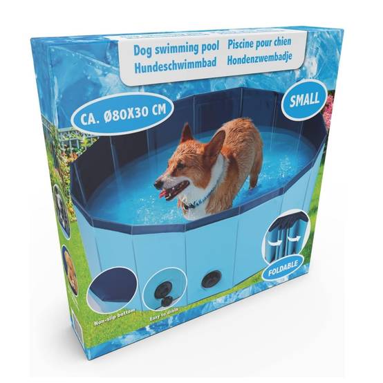 Piscine pour Chien PVC Ø 80 x 30 Cm Sol Antidérapant Jeu d'eau pour Animaux KZ GARDEN - Image 7
