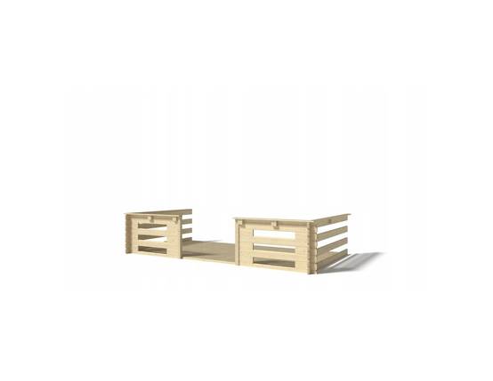 Altanka - Terrasse en bois avec balustrade pour abri en bois - 12m2 - 4m x 3m - couleur: naturel - DOM393 - ALTANKA - Image 1