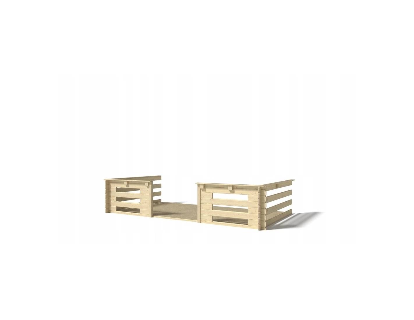 Altanka - Terrasse en bois avec balustrade pour abri en bois - 12m2 - 4m x 3m - couleur: naturel - DOM393 - ALTANKA - Image 1