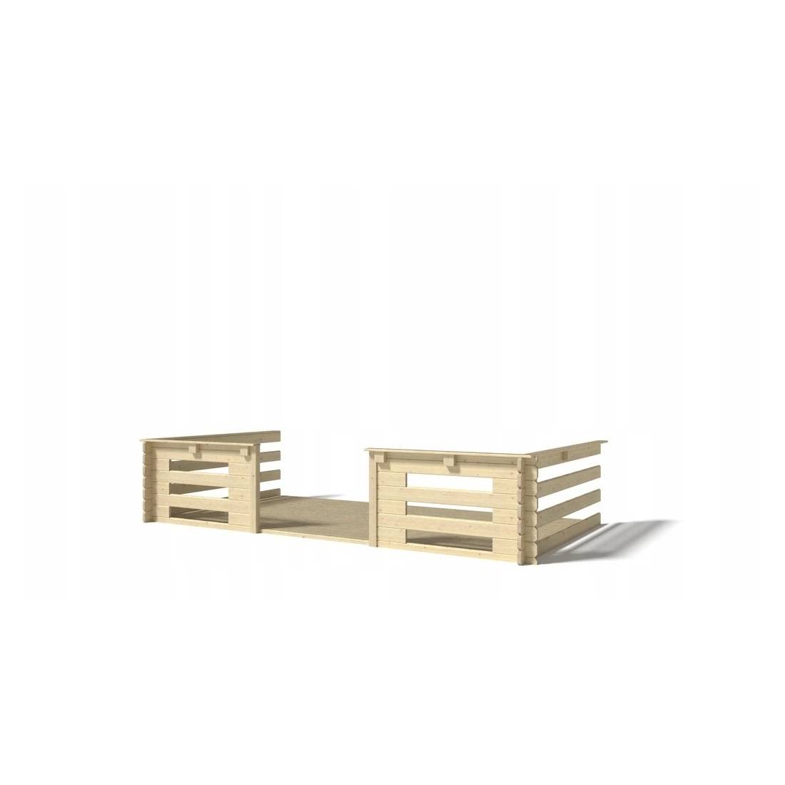 Altanka - Terrasse en bois avec balustrade pour abri en bois - 12m2 - 4m x 3m - couleur: naturel - DOM393 - ALTANKA - Image 1