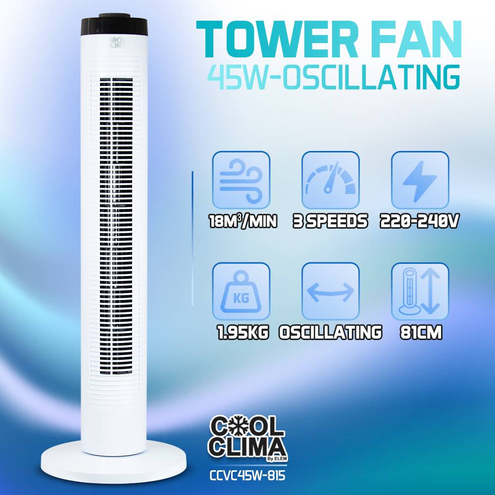 Cool Clima - Ventilateur colonne 45W oscillant - Image 2
