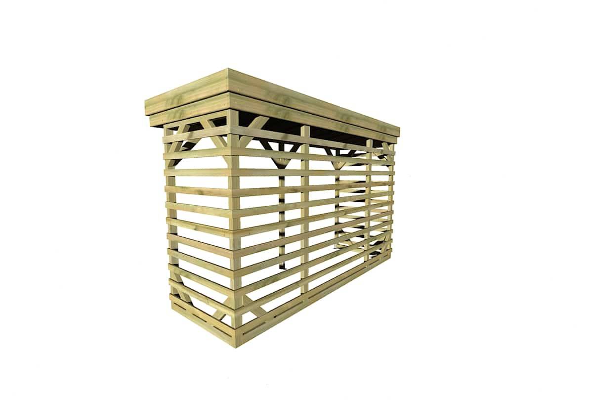 Abri Français - ABRI Bûches en Bois - 4,1m2 - 3,15x1,31m - Pin Sylvestre traité Autoclave - Surface Int : 2,8m2 / 4 stères / Abri Français - Image 4