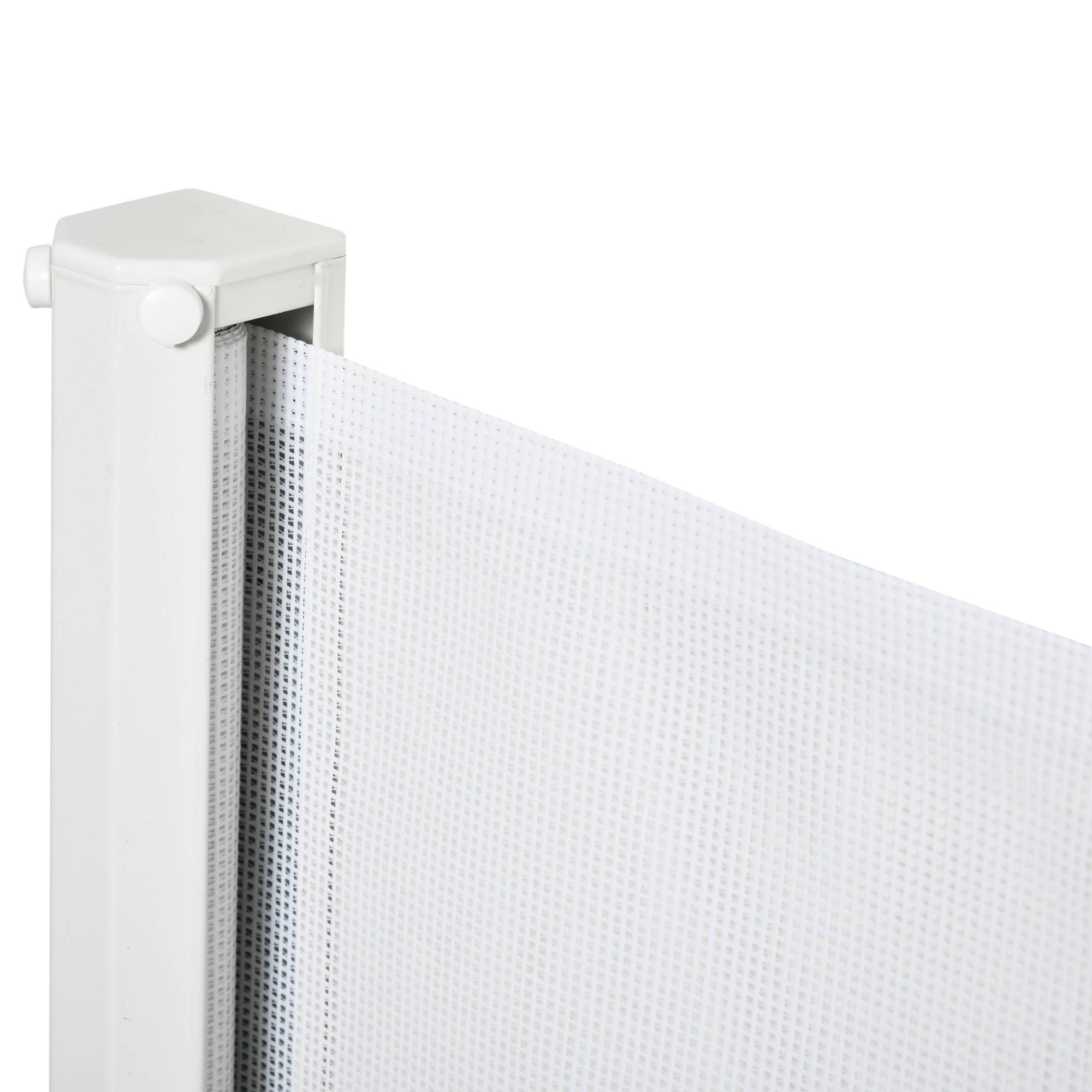 Barrière Sécurité Extensible Métal PVC Escalier Chien Bébé Enroulable 115cm Blanc - ComfortXL Pet Living - Image 8