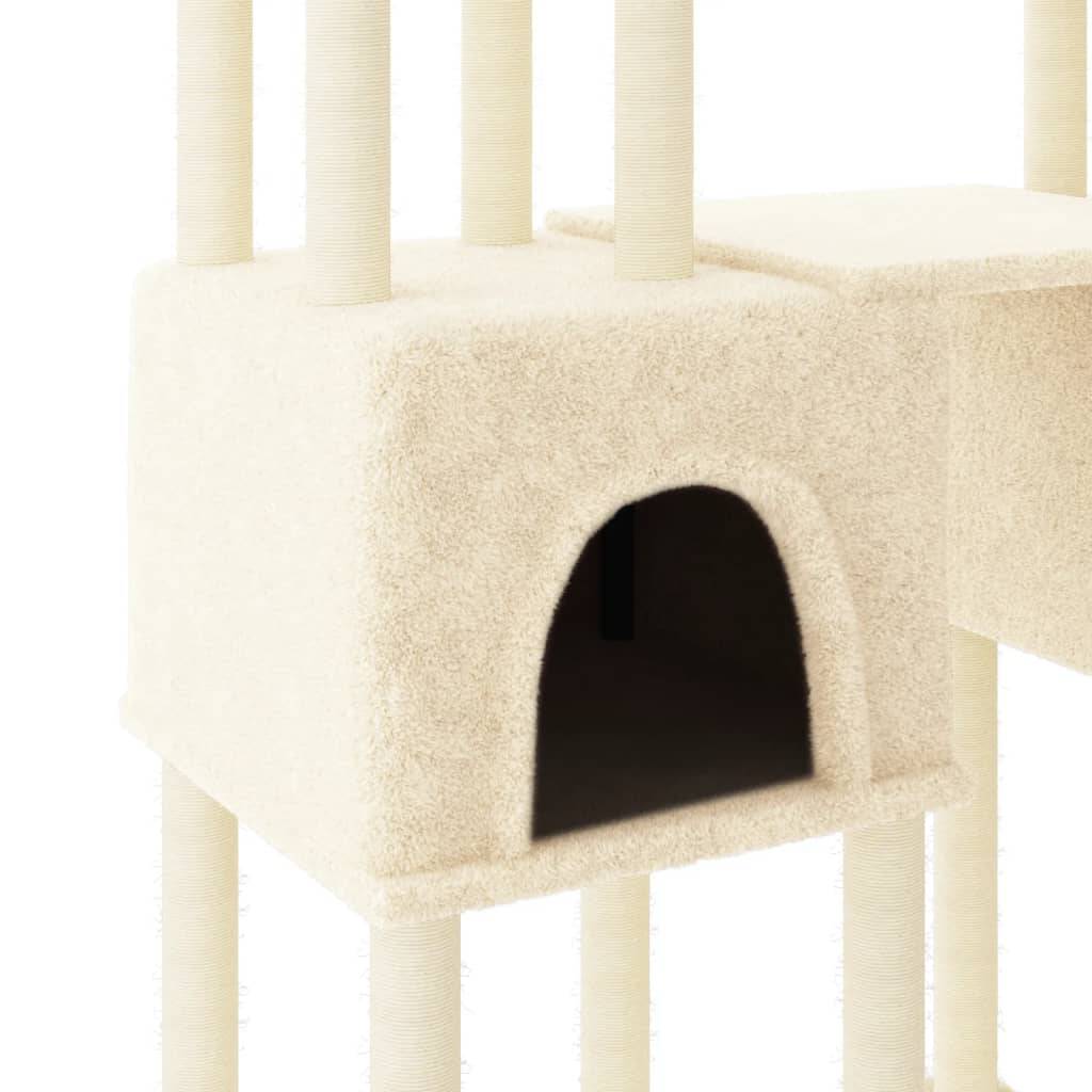 Arbre à chat XXL multi-niveaux sisal 6 niches pour grands chats 199 cm Crème – ComfortXL Pet Living - Image 6