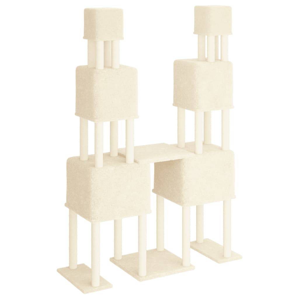 Arbre à chat XXL multi-niveaux sisal 6 niches pour grands chats 199 cm Crème – ComfortXL Pet Living - Image 5