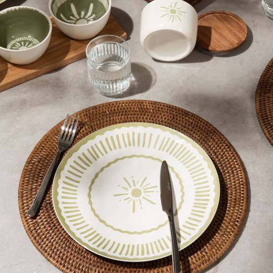 Assiette plate Tamara verte 27 cm (lot de 6) - Image 4